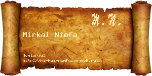 Mirkai Nimfa névjegykártya